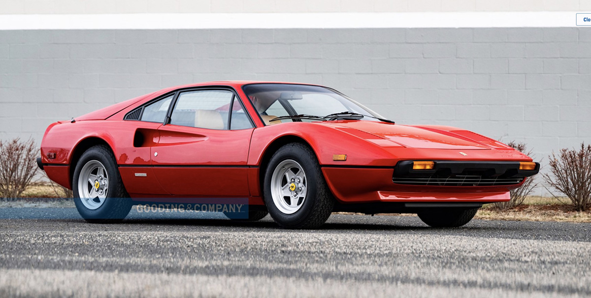 Red Ferrari 308 GTB vetroresina right front view